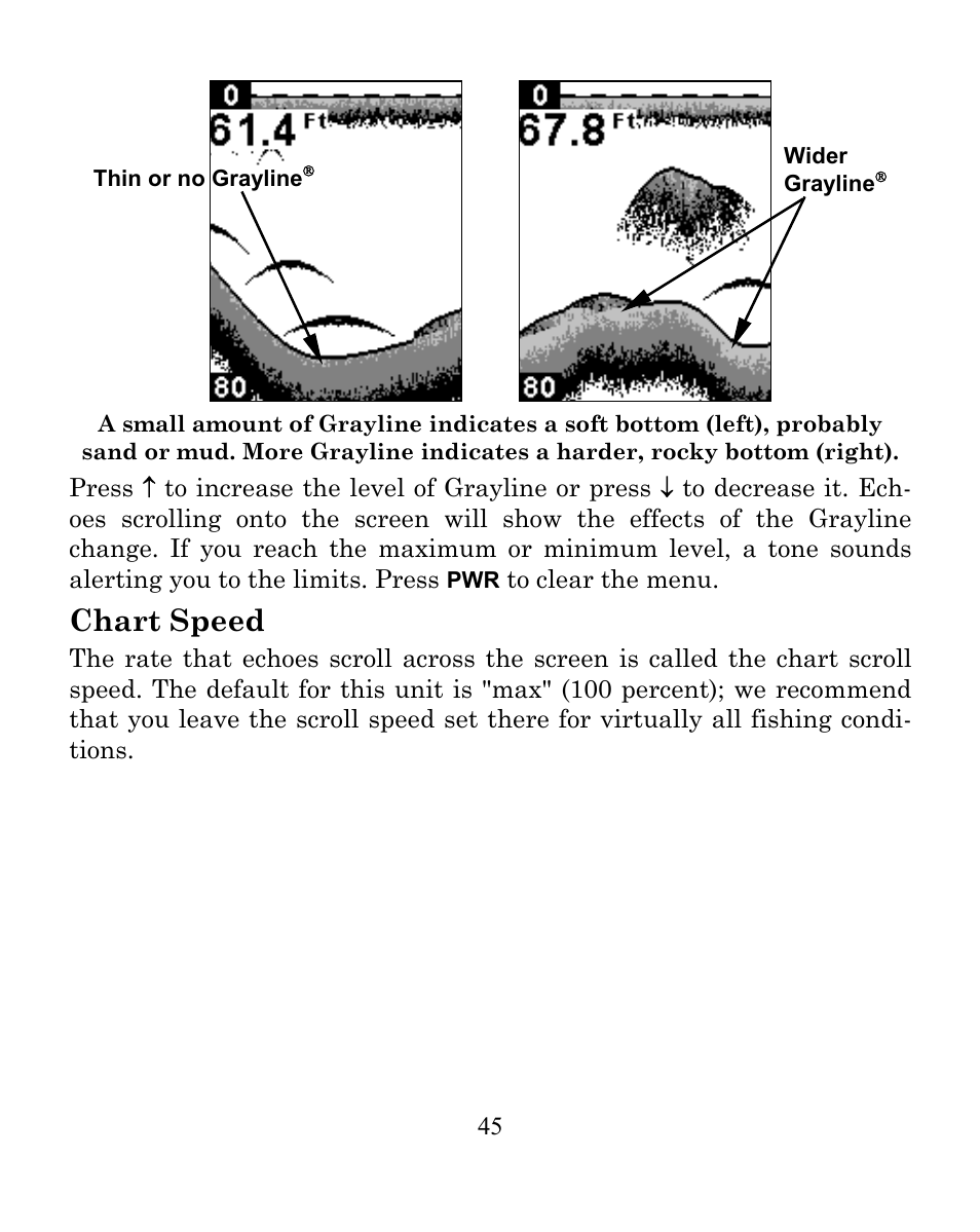 Chart speed | Eagle Electronics CUDA 242 User Manual | Page 49 / 72