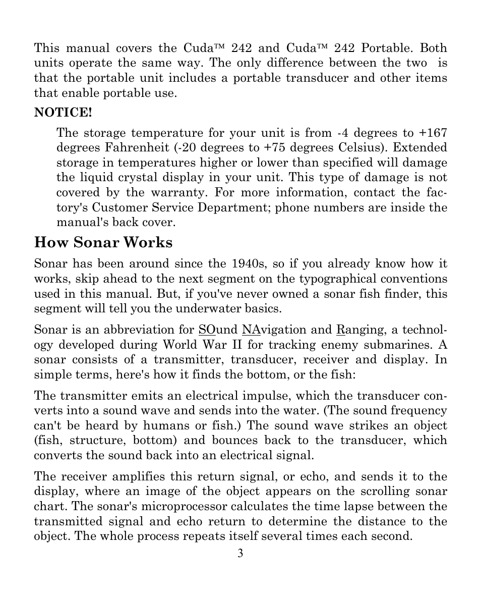 How sonar works | Eagle Electronics CUDA 242 User Manual | Page 7 / 72