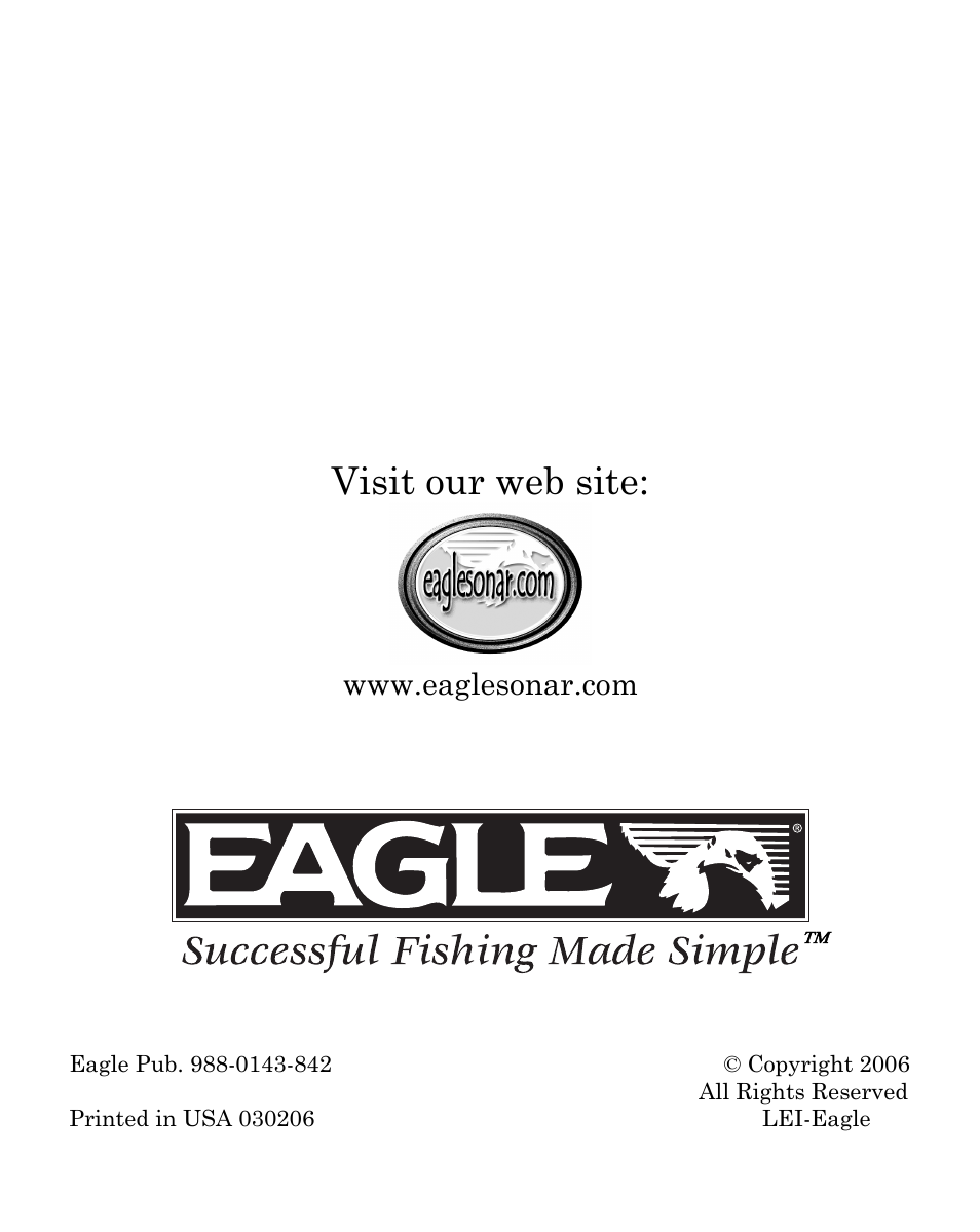 Visit our web site | Eagle Electronics CUDA 242 User Manual | Page 72 / 72