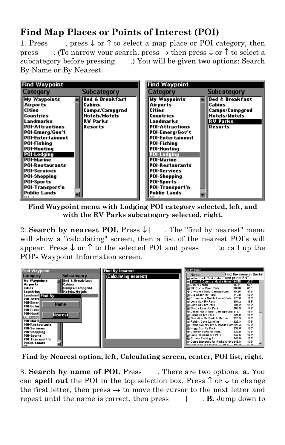 Find map places or points of interest (poi) | Eagle Electronics IntelliMap 480 User Manual | Page 107 / 128