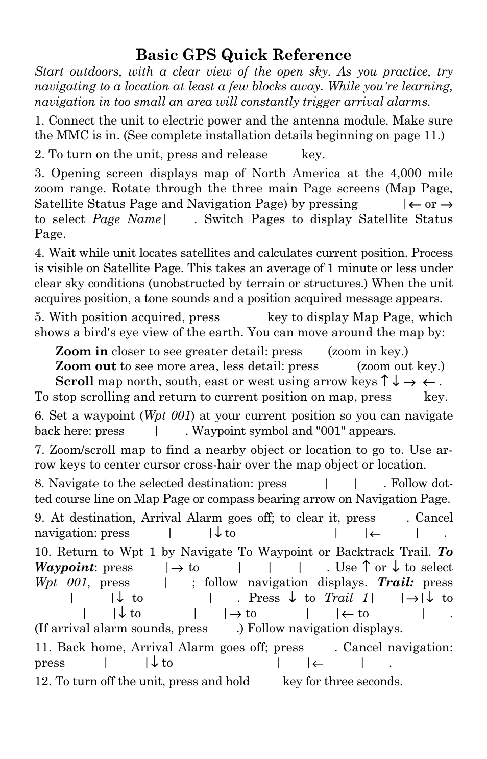 Basic gps quick reference | Eagle Electronics IntelliMap 480 User Manual | Page 39 / 128