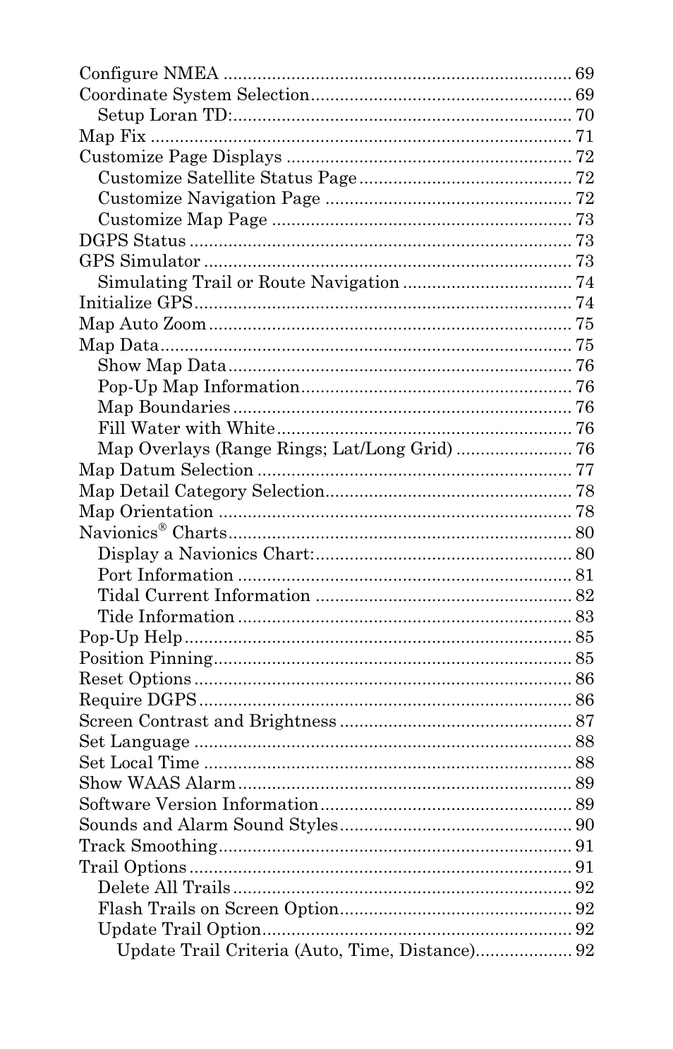 Eagle Electronics IntelliMap 480 User Manual | Page 5 / 128