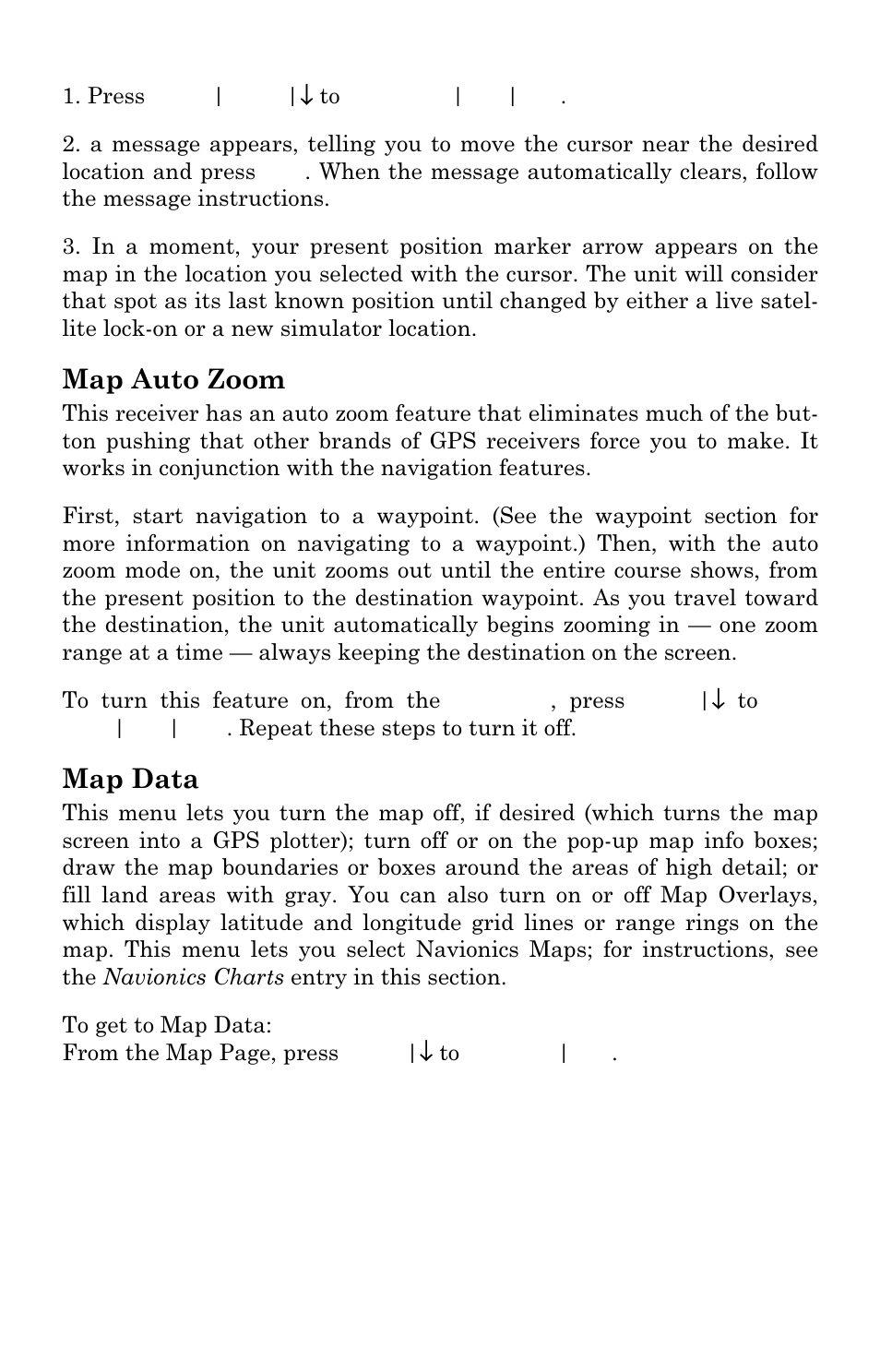 Map auto zoom, Map data | Eagle Electronics IntelliMap 480 User Manual | Page 81 / 128