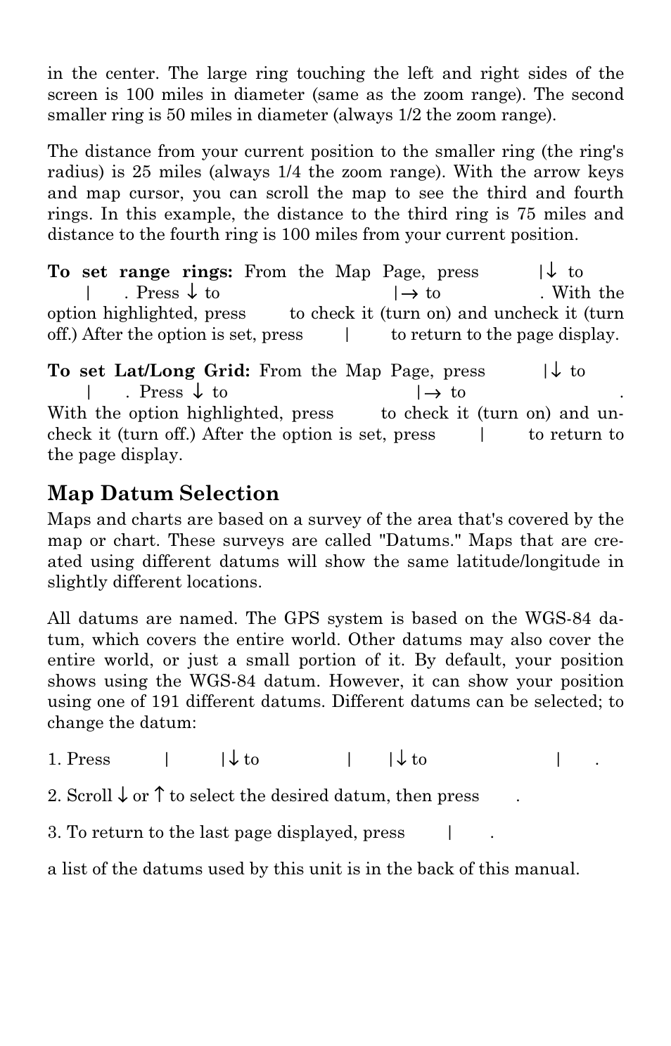 Map datum selection | Eagle Electronics IntelliMap 480 User Manual | Page 83 / 128