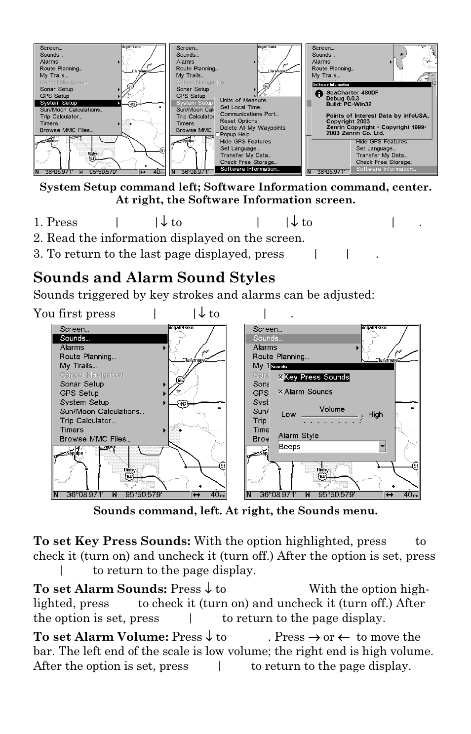 Sounds and alarm sound styles | Eagle Electronics IntelliMap 480 User Manual | Page 96 / 128