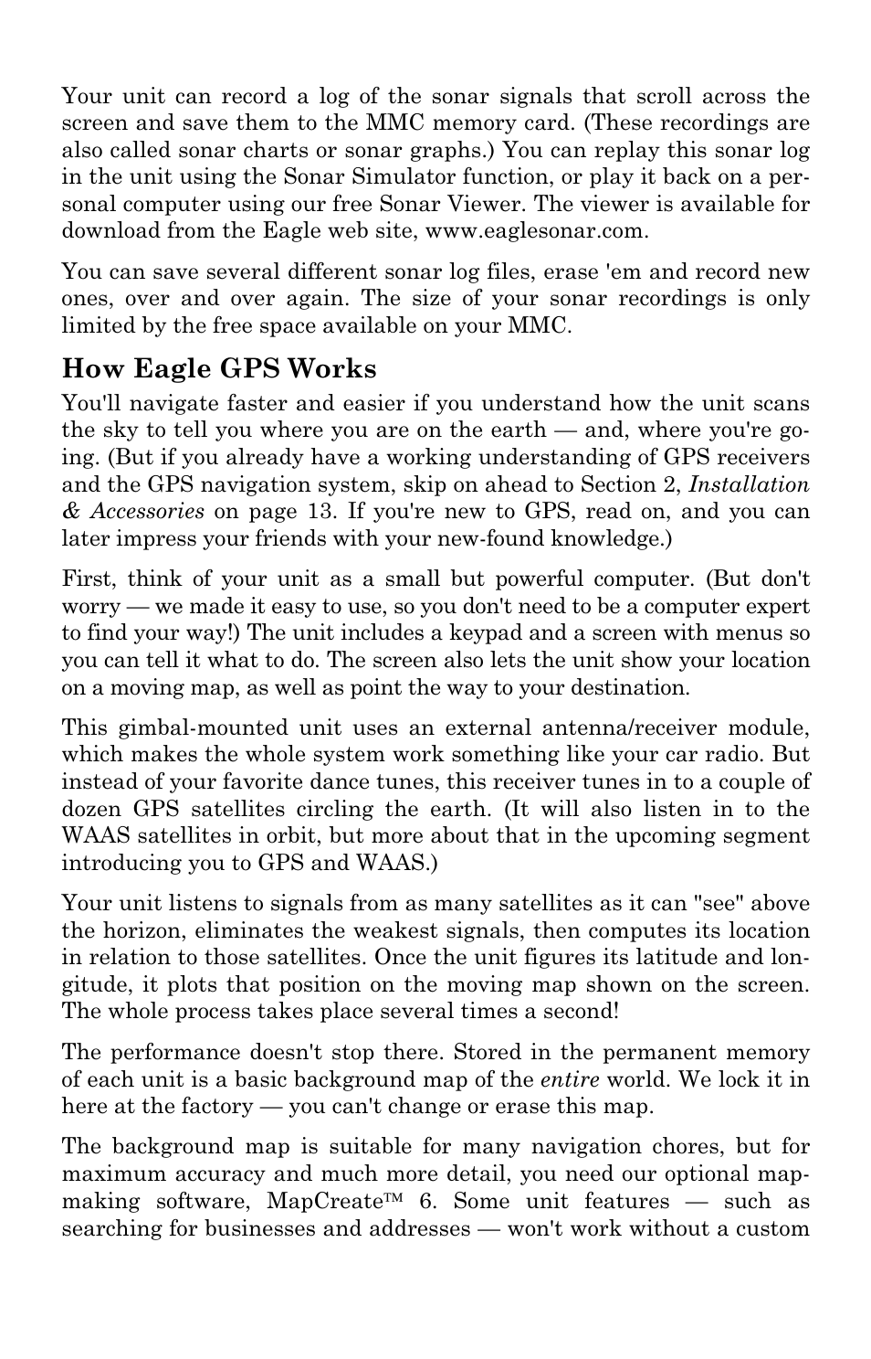 How eagle gps works | Eagle Electronics FishElite User Manual | Page 14 / 200