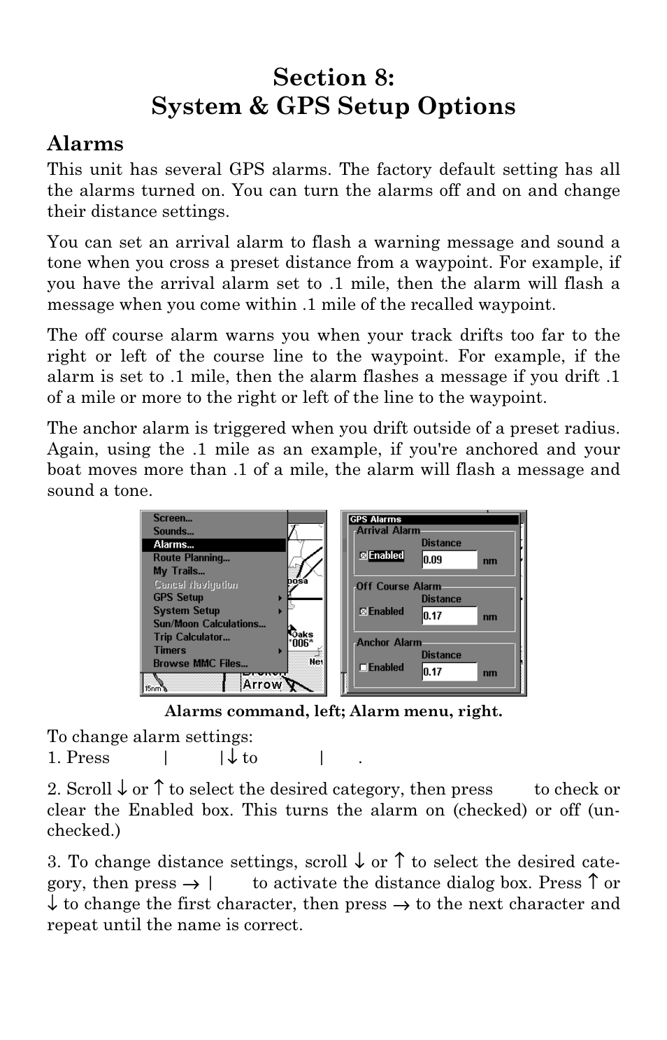 Alarms | Eagle Electronics FishElite User Manual | Page 143 / 200