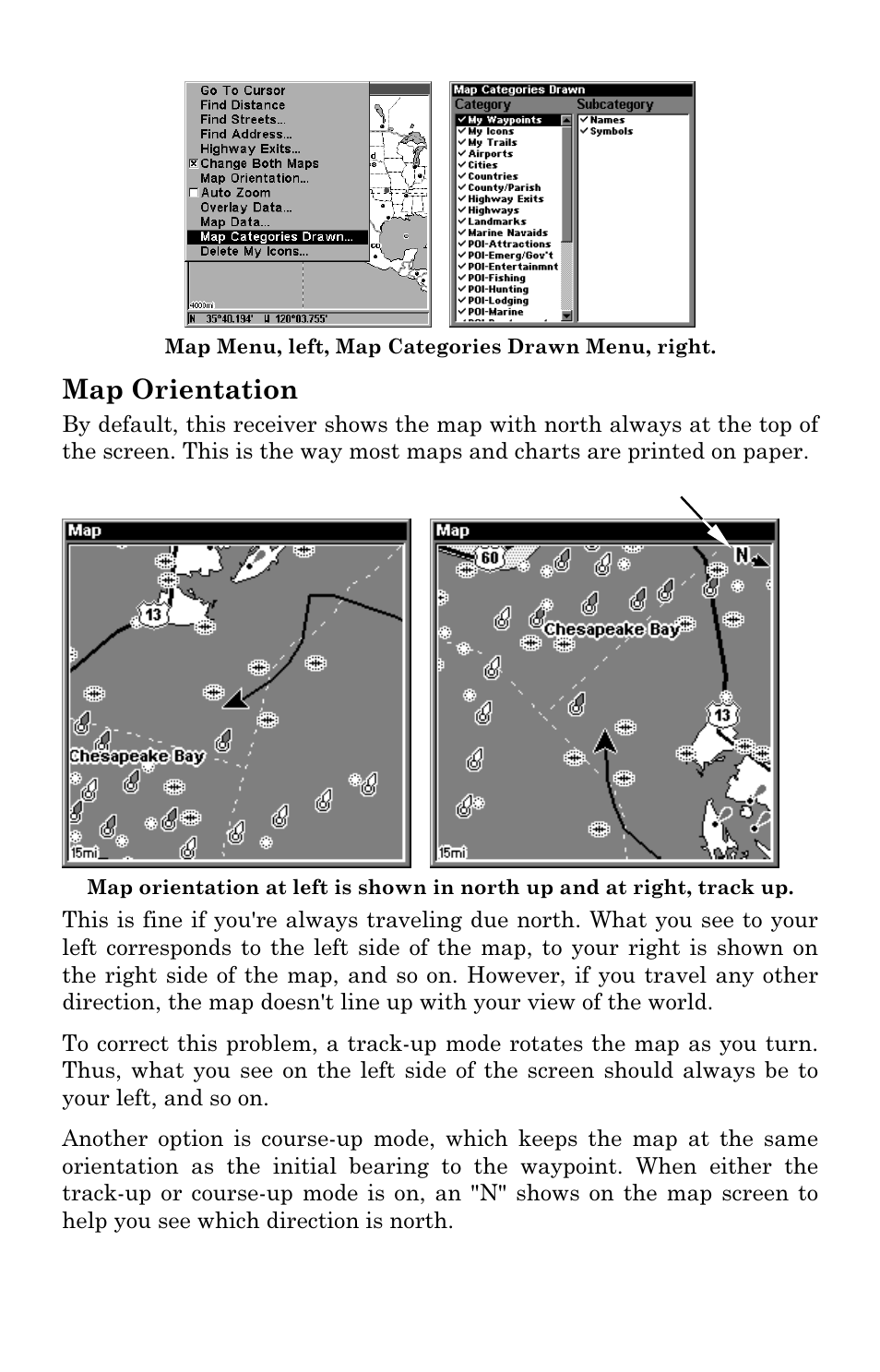 Map orientation | Eagle Electronics FishElite User Manual | Page 156 / 200