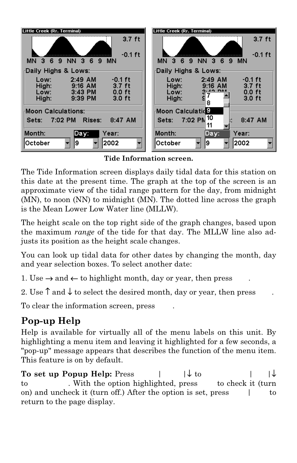 Pop-up help | Eagle Electronics FishElite User Manual | Page 162 / 200