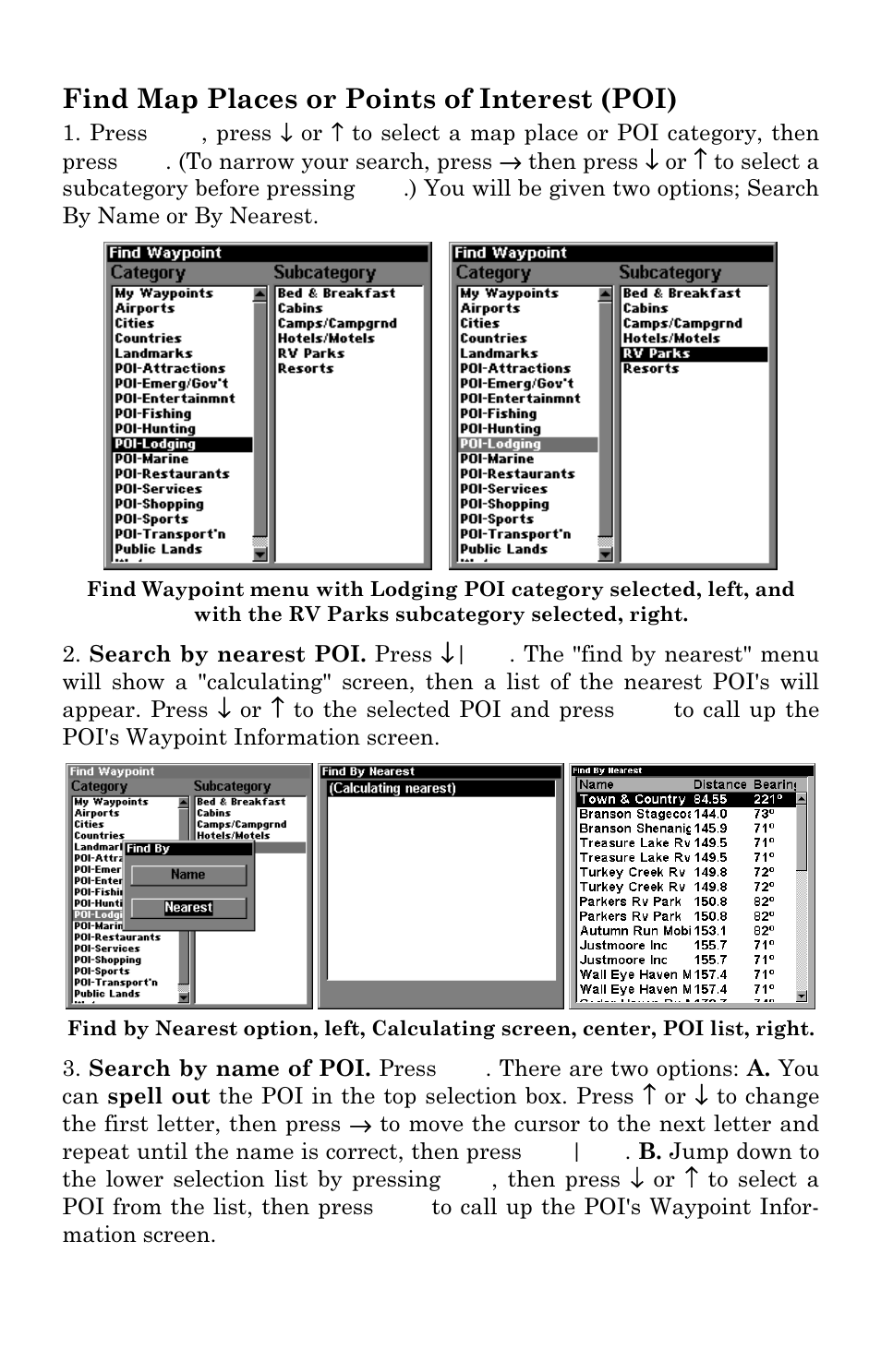 Find map places or points of interest (poi) | Eagle Electronics FishElite User Manual | Page 179 / 200