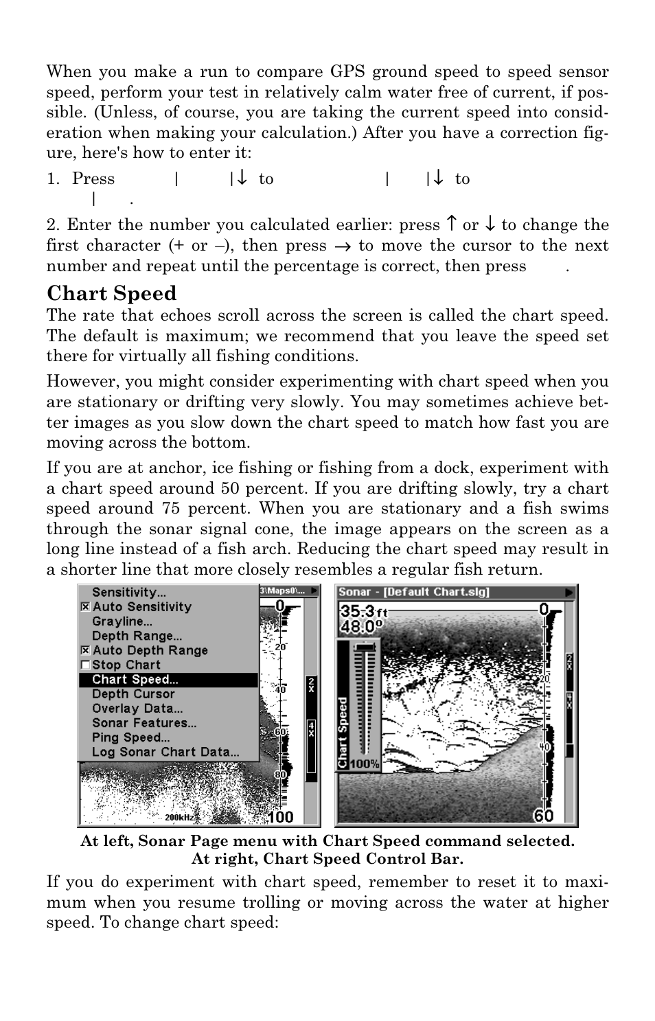 Chart speed | Eagle Electronics FishElite User Manual | Page 67 / 200