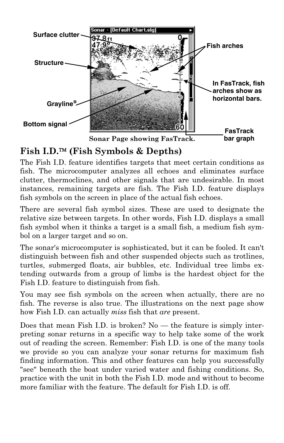 Fish i.d. (fish symbols & depths) | Eagle Electronics FishElite User Manual | Page 70 / 200