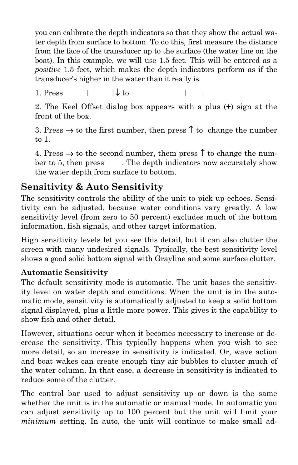 Sensitivity & auto sensitivity | Eagle Electronics FishElite User Manual | Page 83 / 200