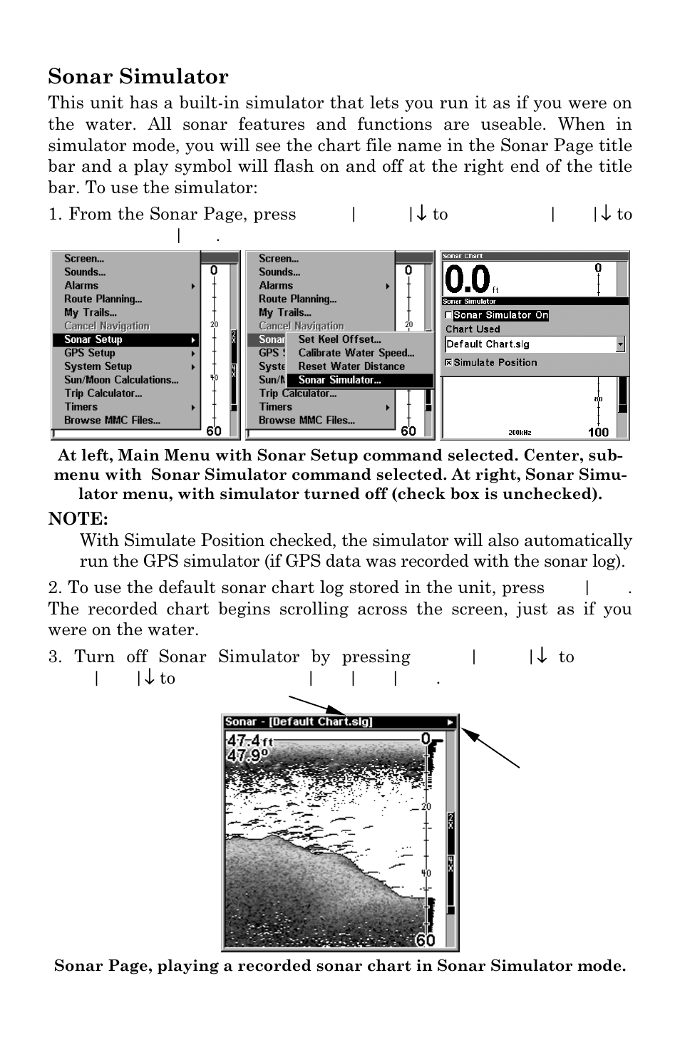 Sonar simulator | Eagle Electronics FishElite User Manual | Page 90 / 200