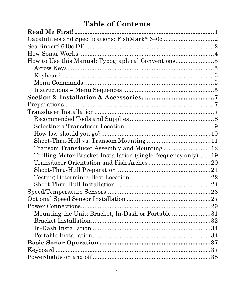 Eagle Electronics FISHMARK 640C User Manual | Page 3 / 108
