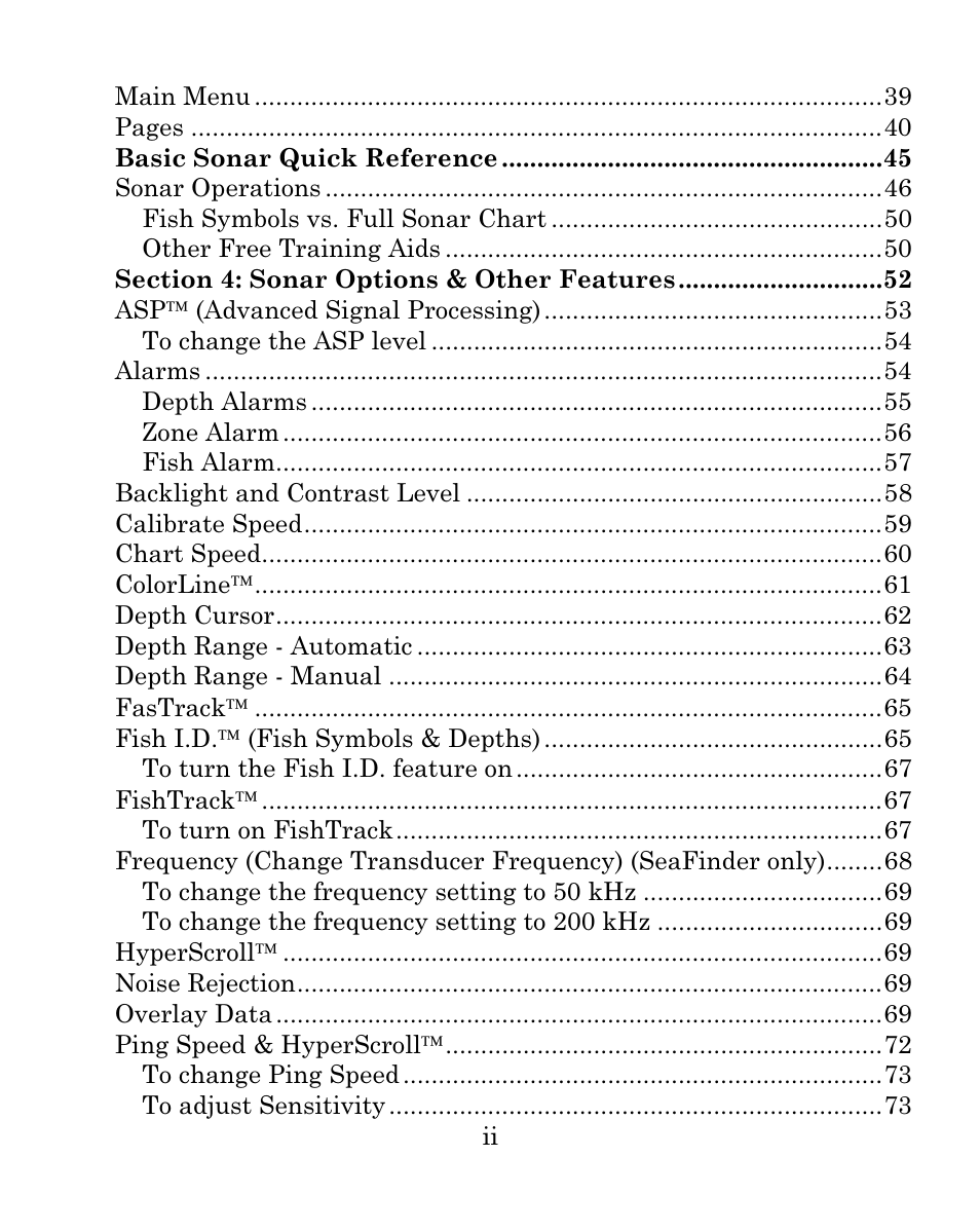 Eagle Electronics FISHMARK 640C User Manual | Page 4 / 108