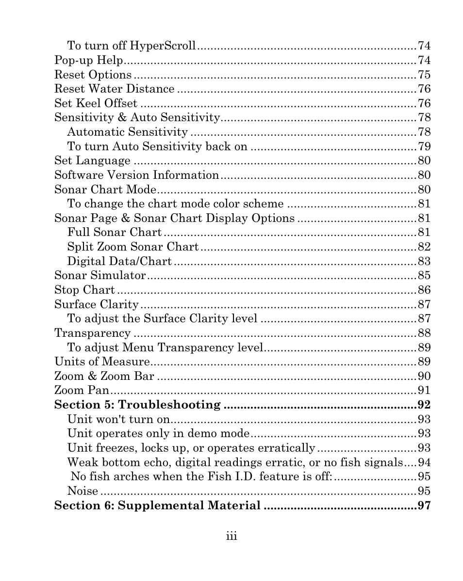 Eagle Electronics FISHMARK 640C User Manual | Page 5 / 108