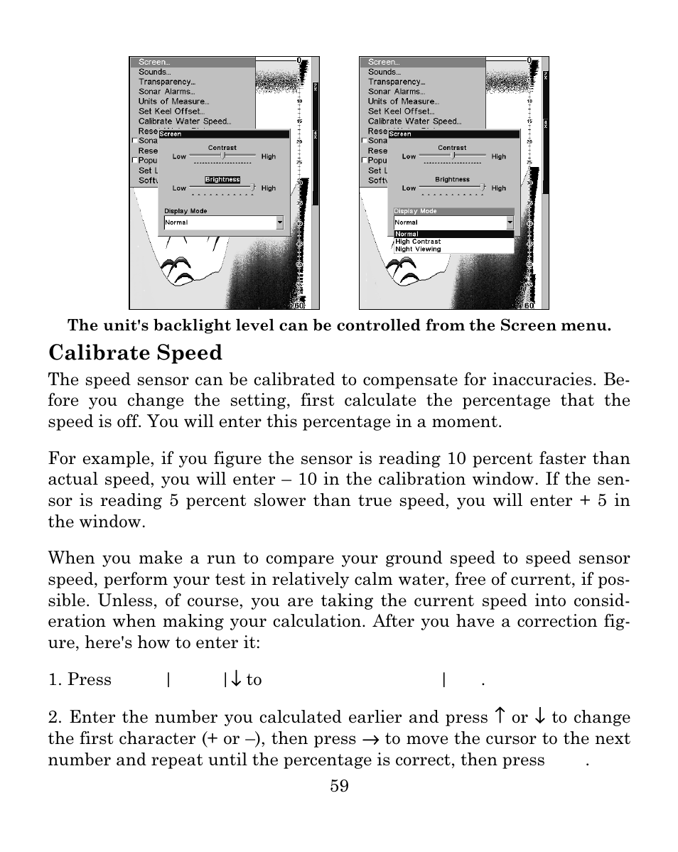 Calibrate speed | Eagle Electronics FISHMARK 640C User Manual | Page 65 / 108