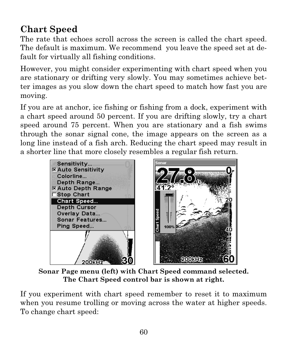 Chart speed | Eagle Electronics FISHMARK 640C User Manual | Page 66 / 108