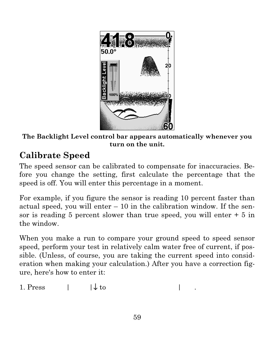 Calibrate speed | Eagle Electronics SEAFINDER 500C User Manual | Page 65 / 112