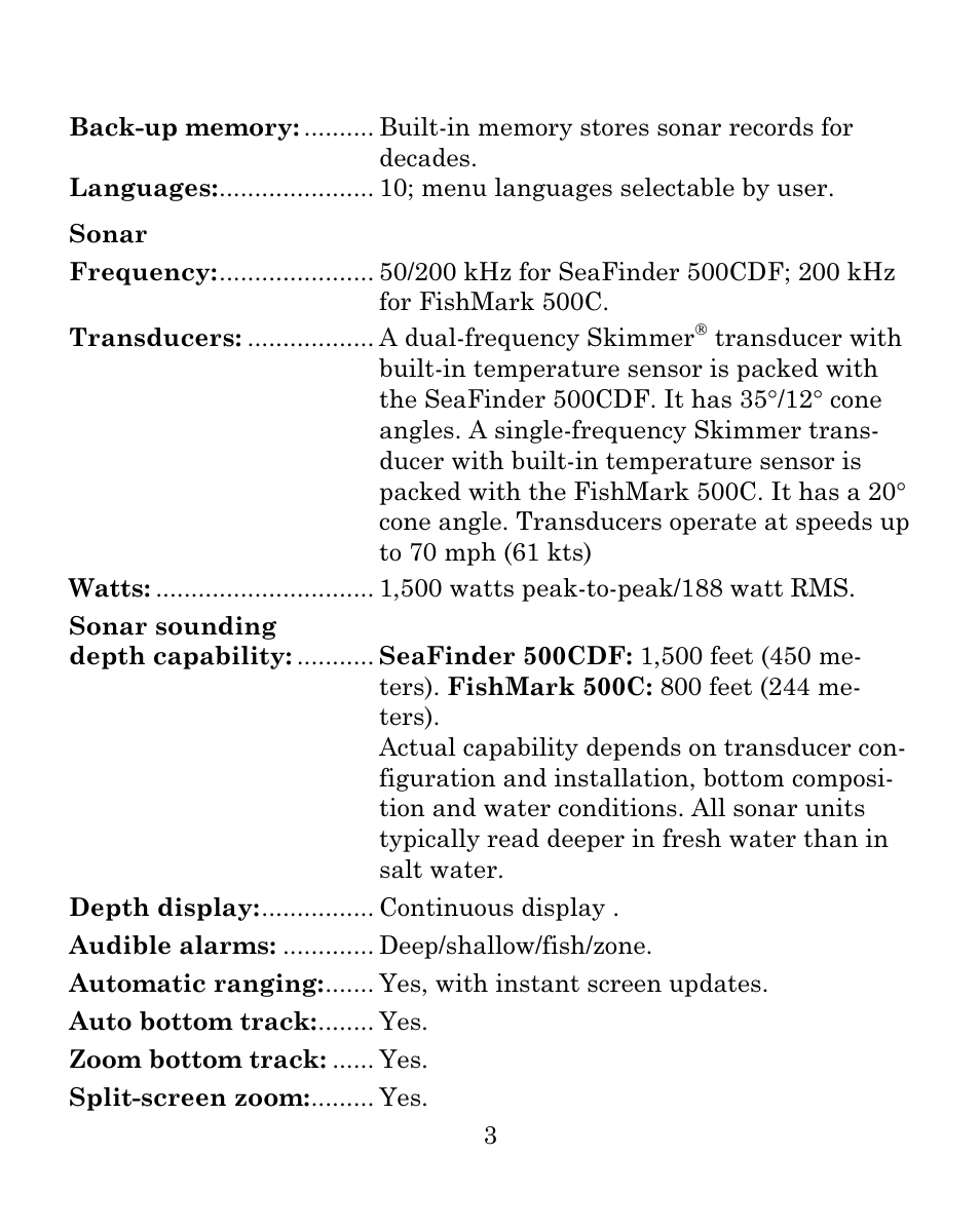 Eagle Electronics SEAFINDER 500C User Manual | Page 9 / 112