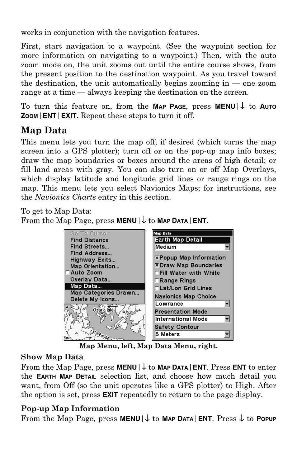Map data | Eagle Electronics 500C User Manual | Page 156 / 204