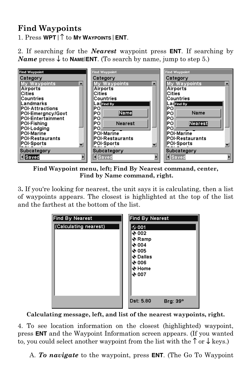 Find waypoints | Eagle Electronics 500C User Manual | Page 190 / 204