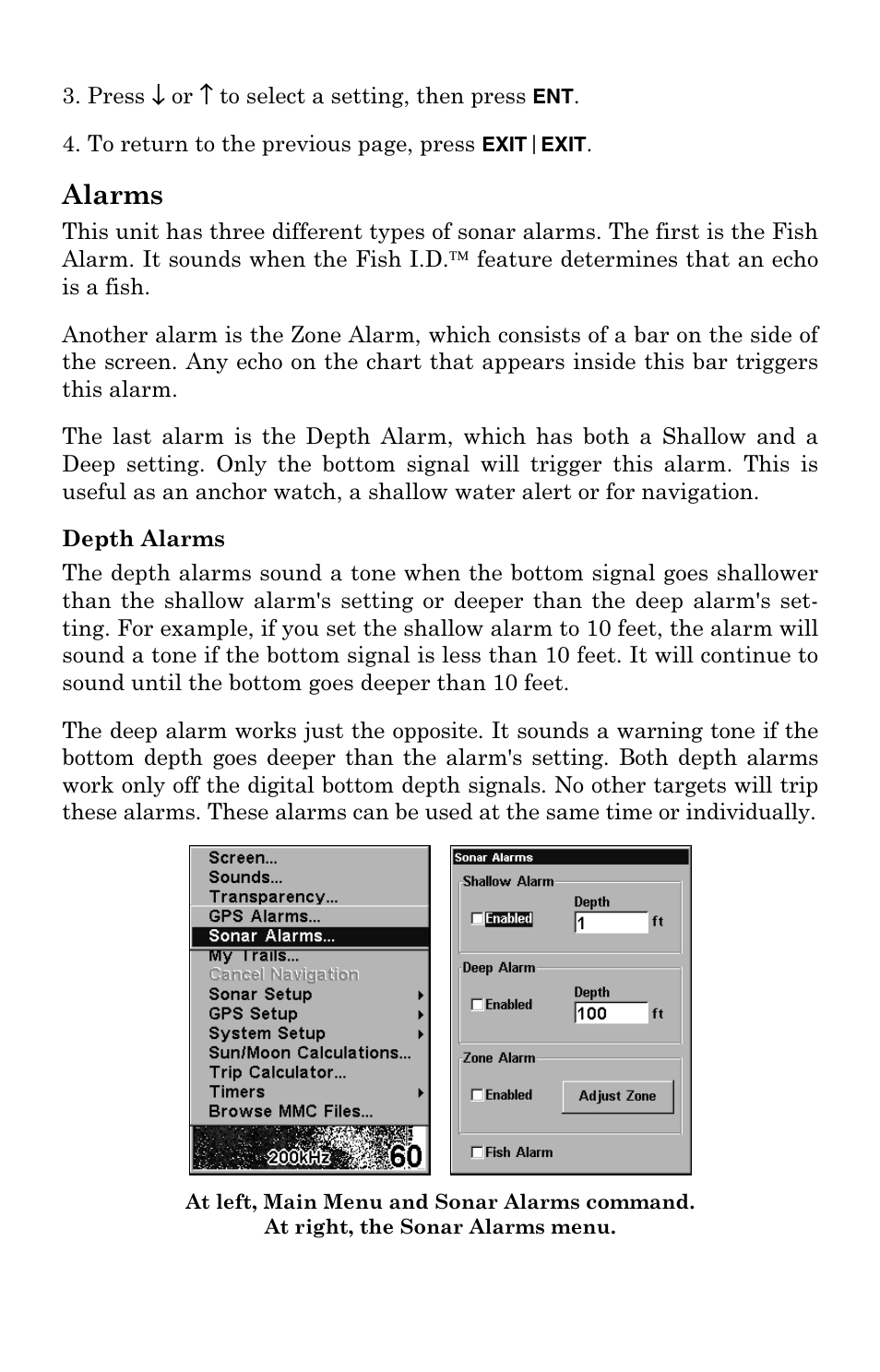 Alarms | Eagle Electronics 500C User Manual | Page 62 / 204