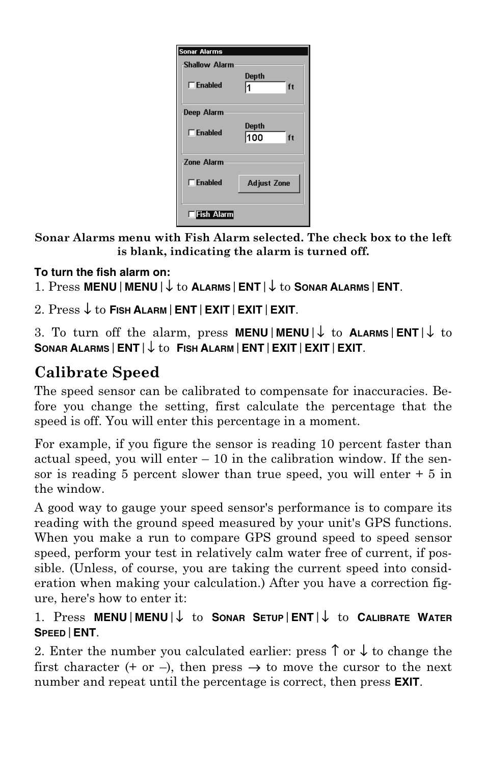 Calibrate speed | Eagle Electronics 500C User Manual | Page 65 / 204