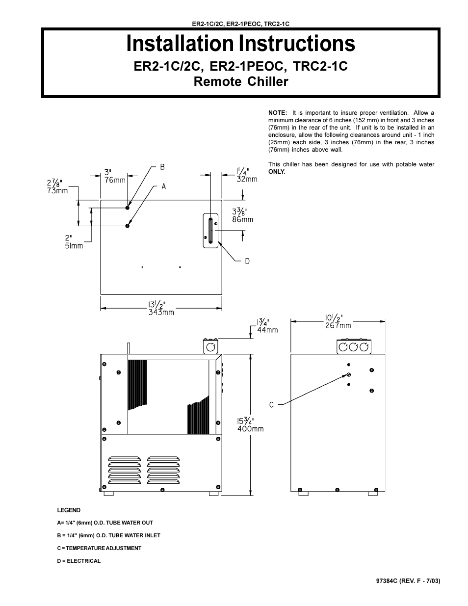 Elkay ER2-1C/2C User Manual | 2 pages