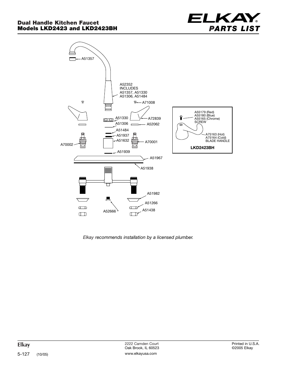 Elka y | Elkay LKD2423BH User Manual | Page 2 / 2