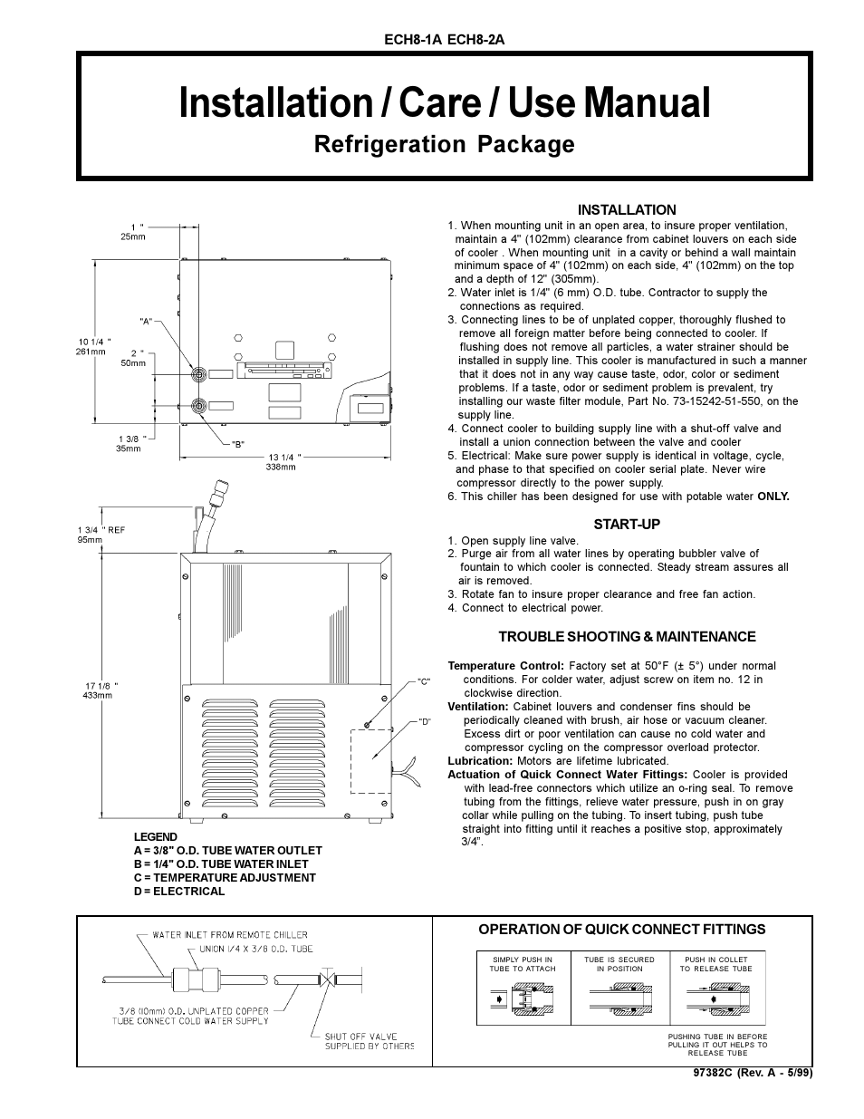 Elkay ECH8-1A User Manual | 2 pages