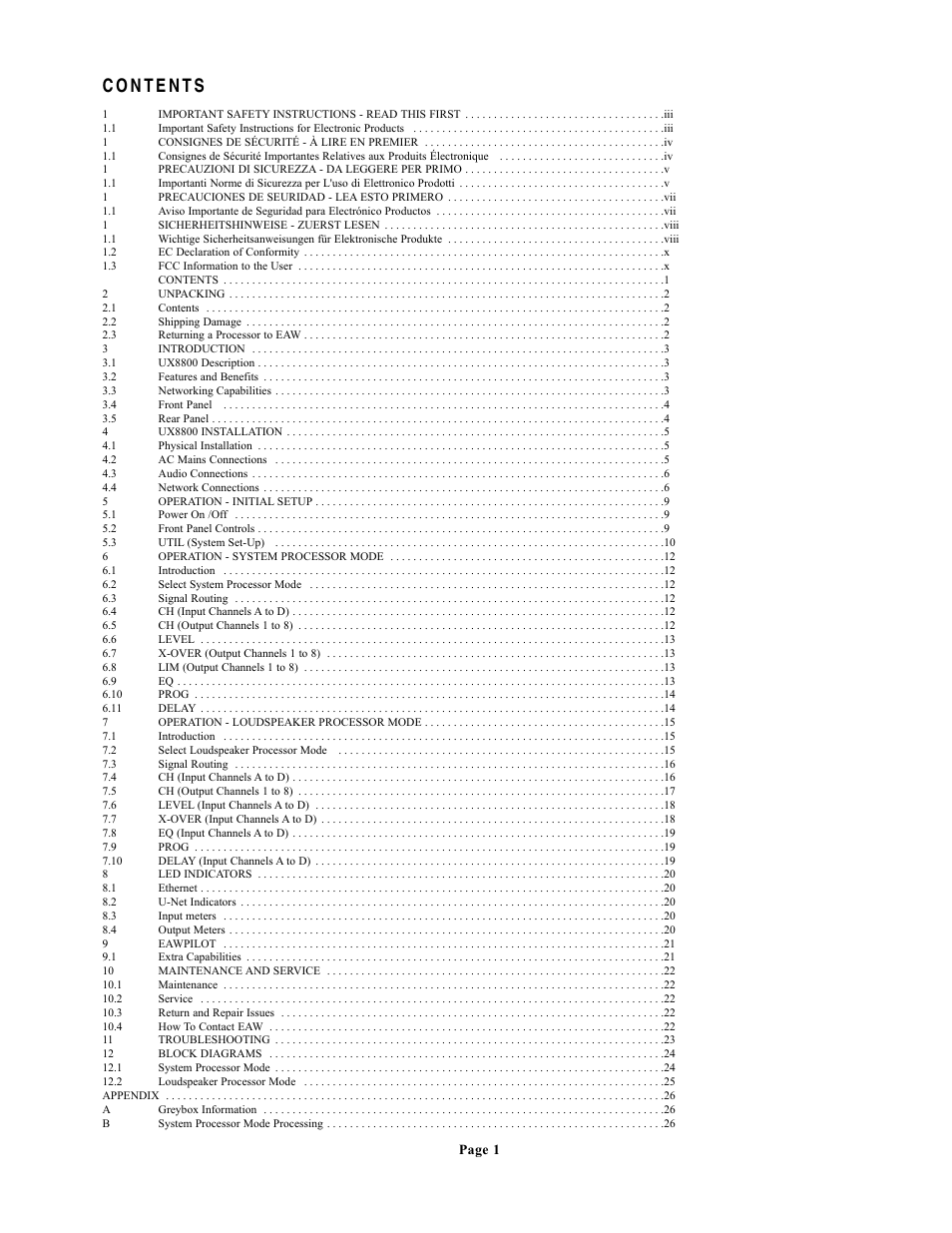 EAW UX8800 User Manual | Page 11 / 40