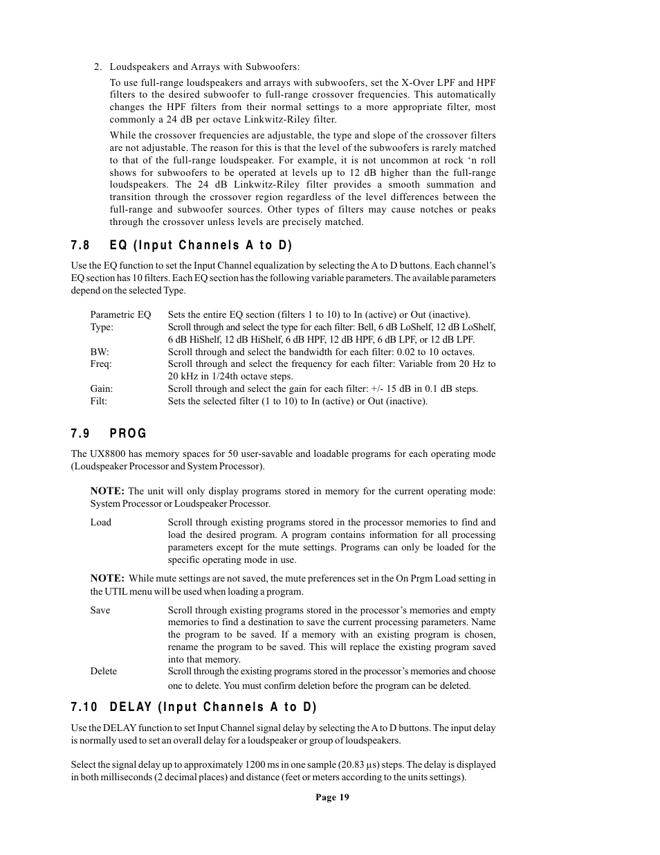 EAW UX8800 User Manual | Page 29 / 40