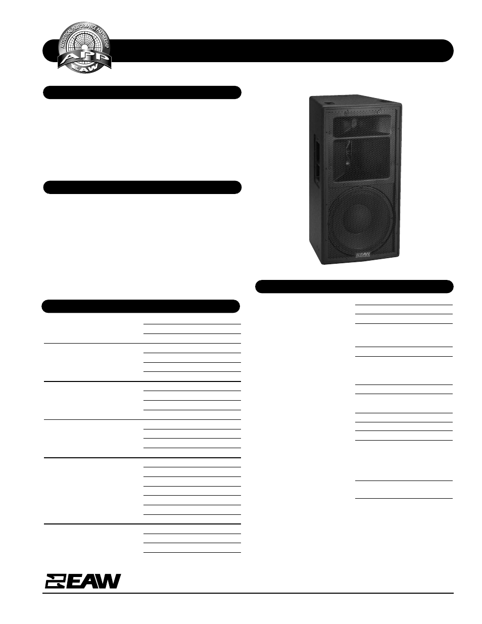 EAW KF360z User Manual | 2 pages