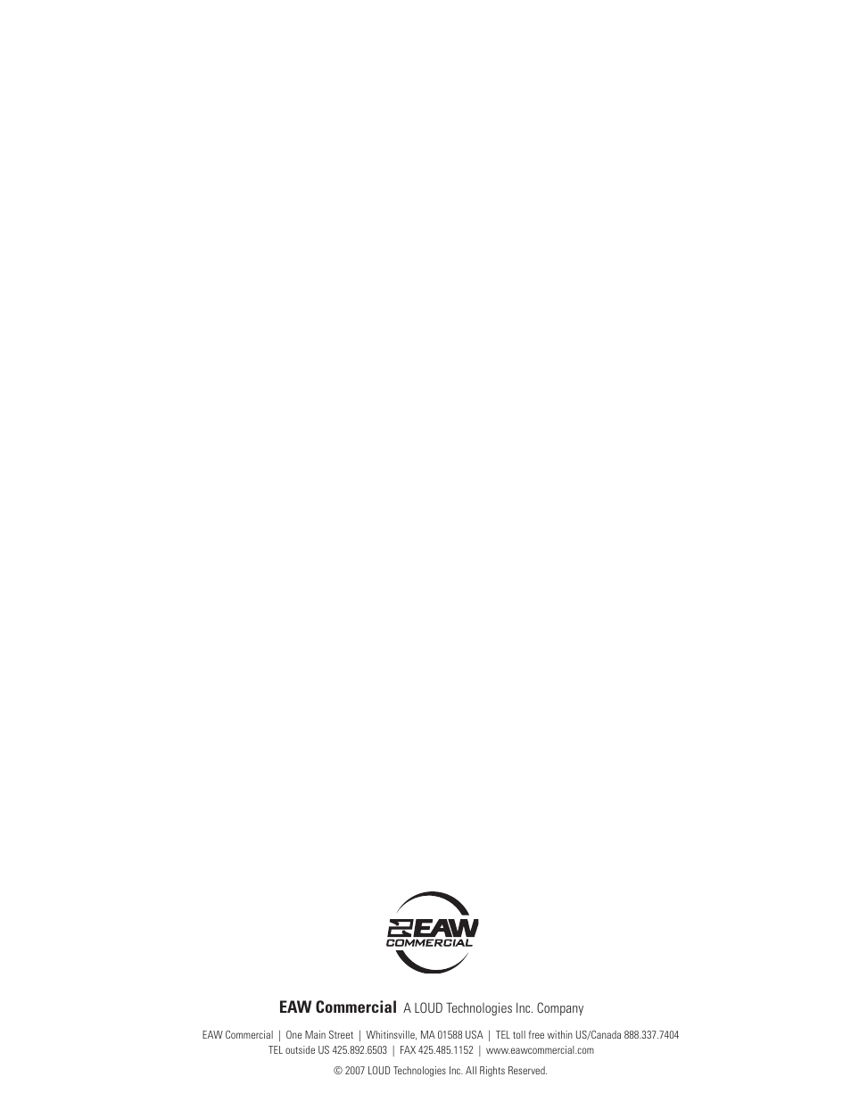 Eaw commercial | EAW CXA160 / CXA80 User Manual | Page 16 / 16