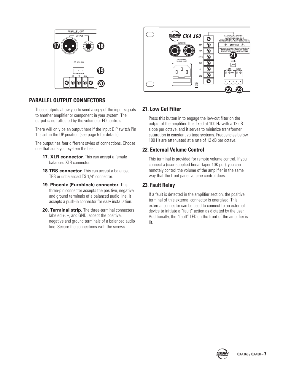 EAW CXA160 / CXA80 User Manual | Page 7 / 16