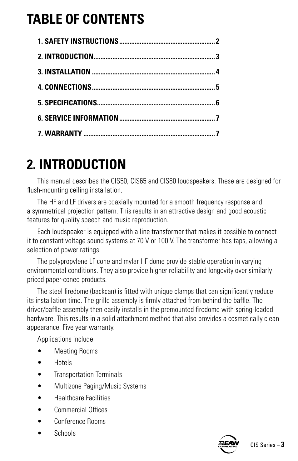 EAW CIS80 User Manual | Page 3 / 8