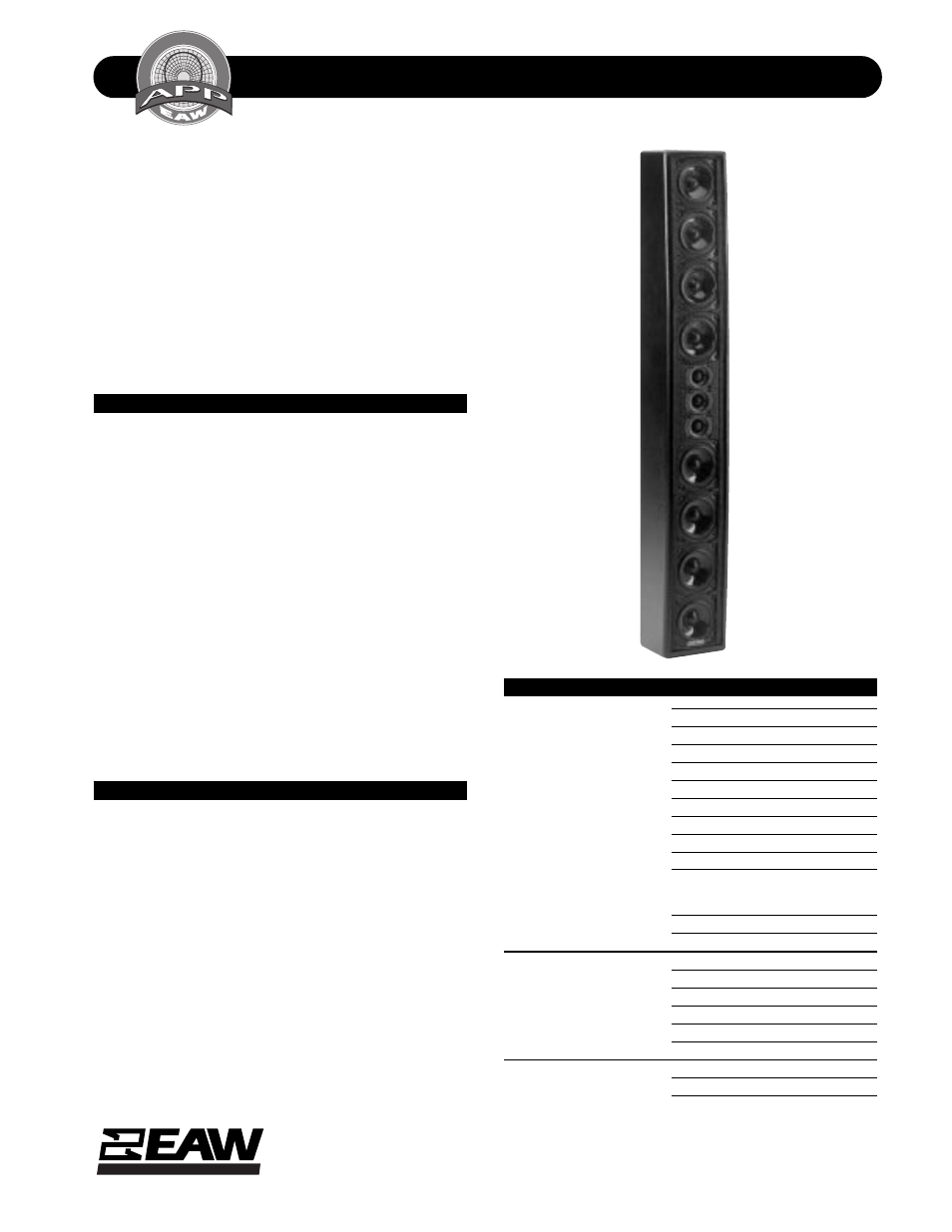 EAW LS832 User Manual | 20 pages