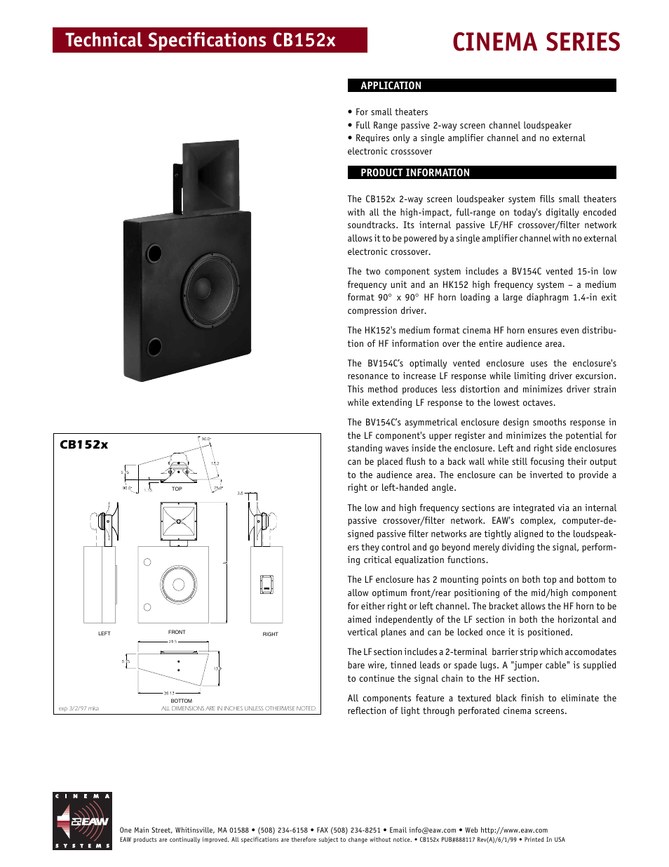 EAW CB152x User Manual | 2 pages