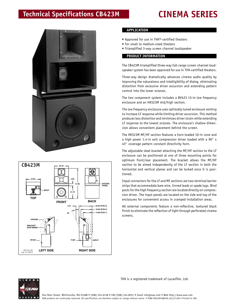 EAW CB423M User Manual | 2 pages