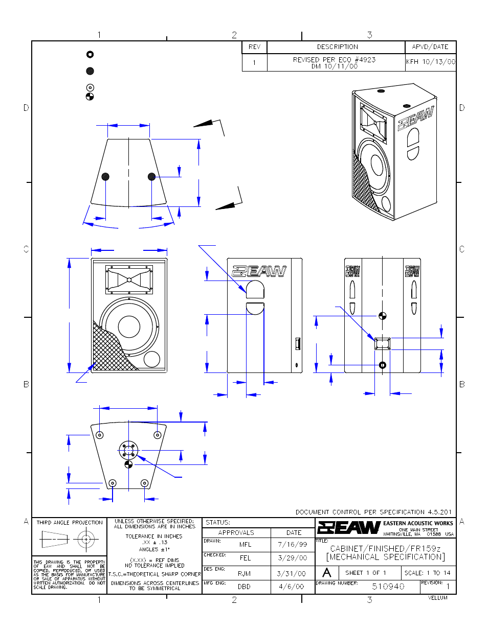 EAW FR159z 2D User Manual | 1 page