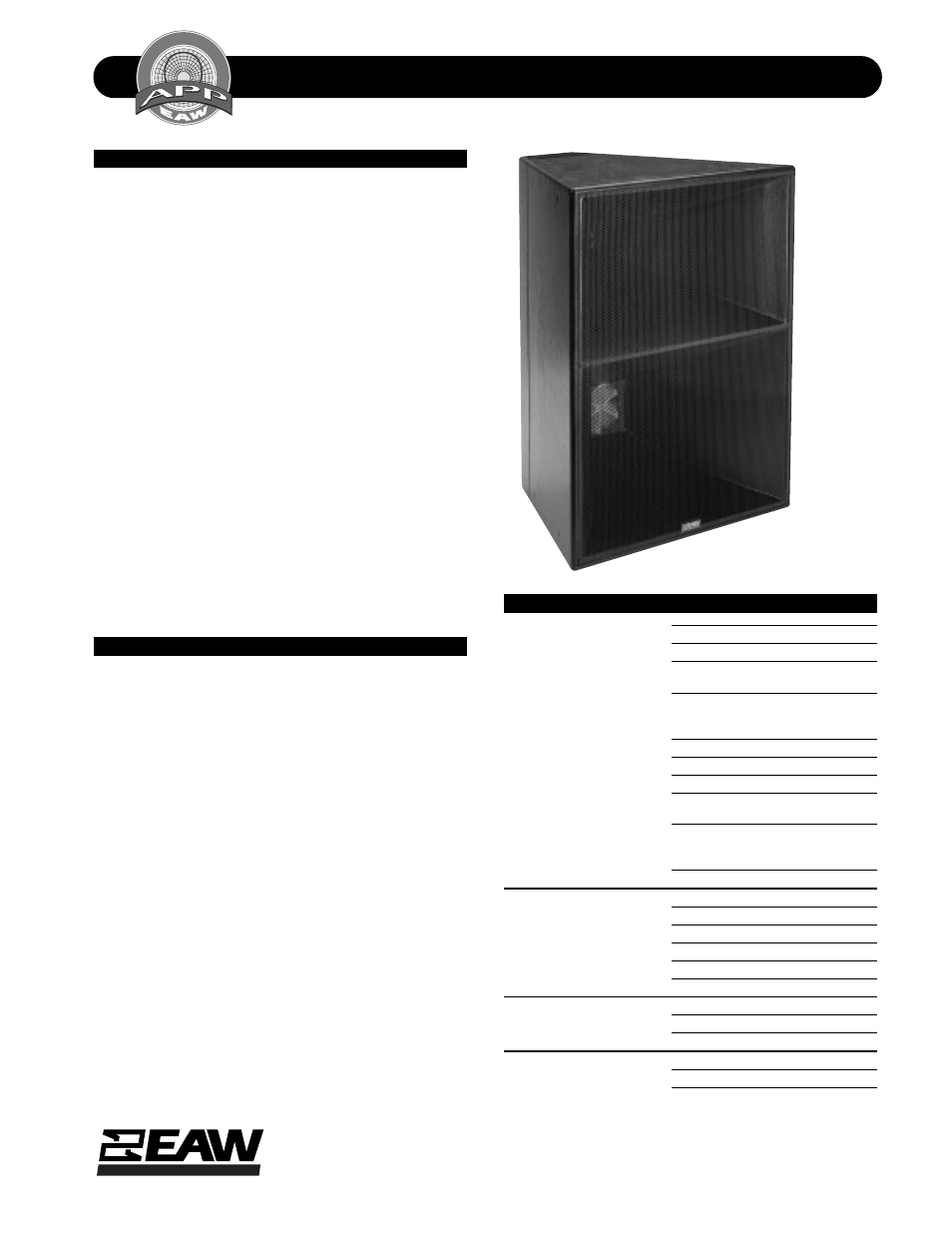 EAW MQ1366 User Manual | 20 pages