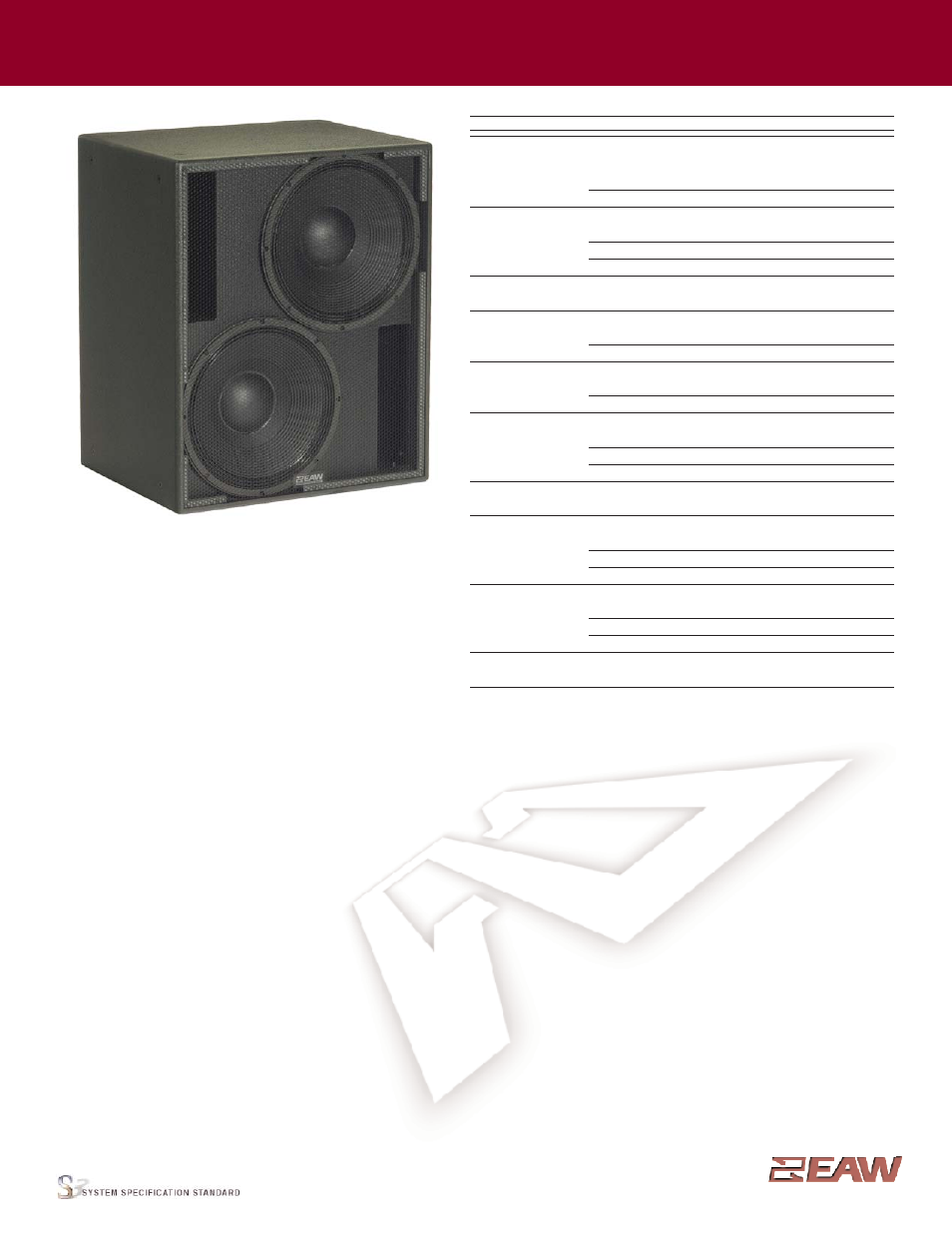 EAW SB250zP User Manual | 4 pages