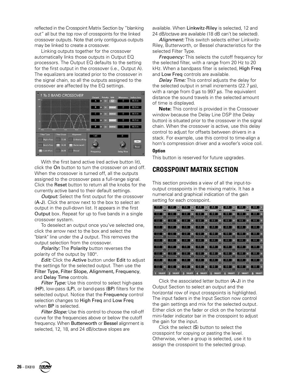Crosspoint matrix section | EAW DX810 User Manual | Page 26 / 36