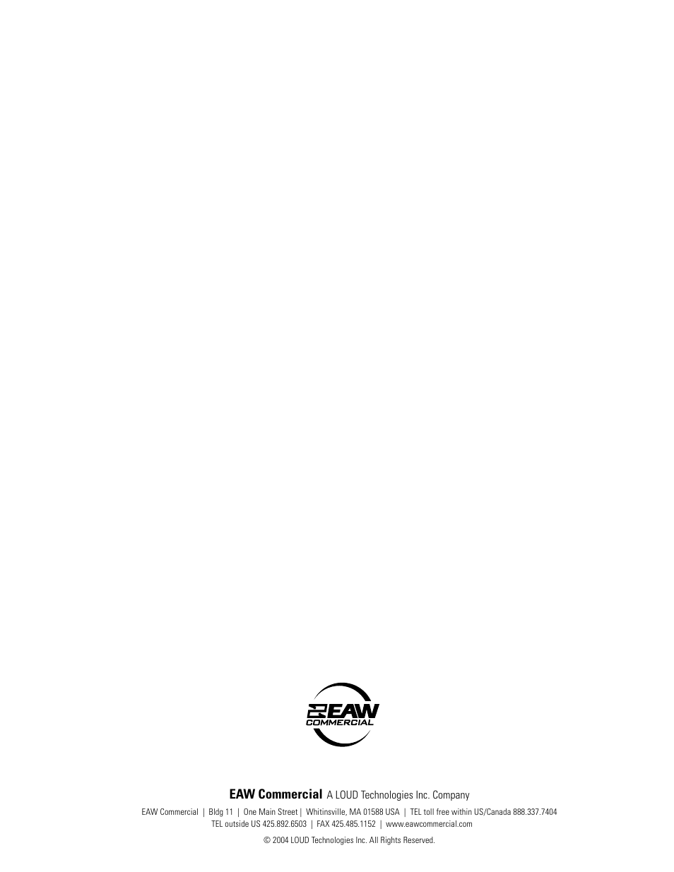 Eaw commercial | EAW DX810 User Manual | Page 36 / 36