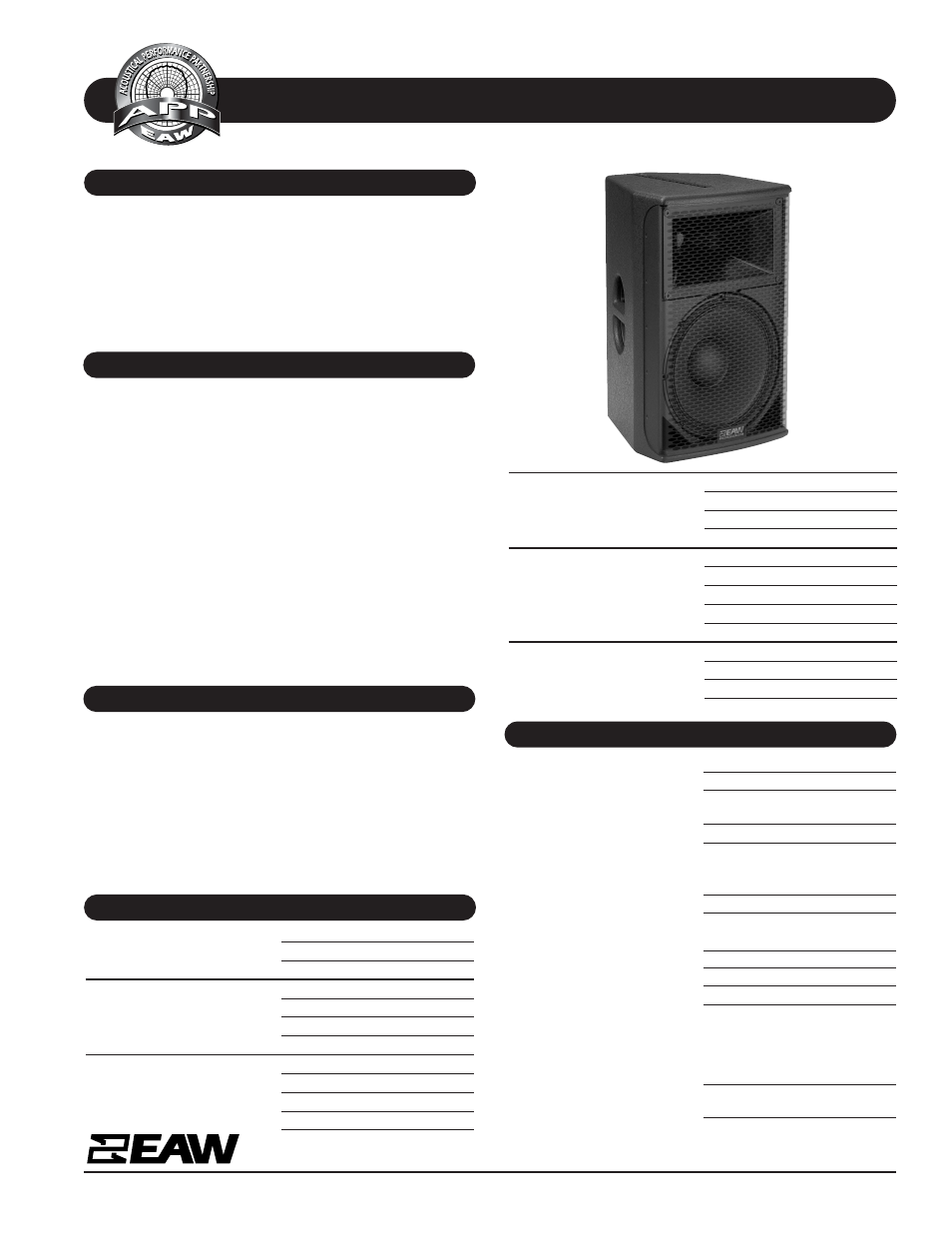 EAW JFX290 User Manual | 2 pages