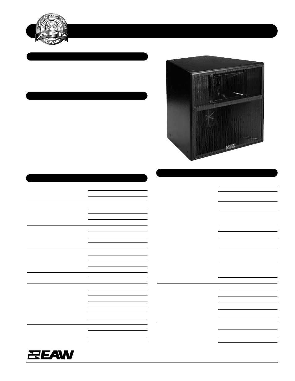 EAW AS490e User Manual | 2 pages