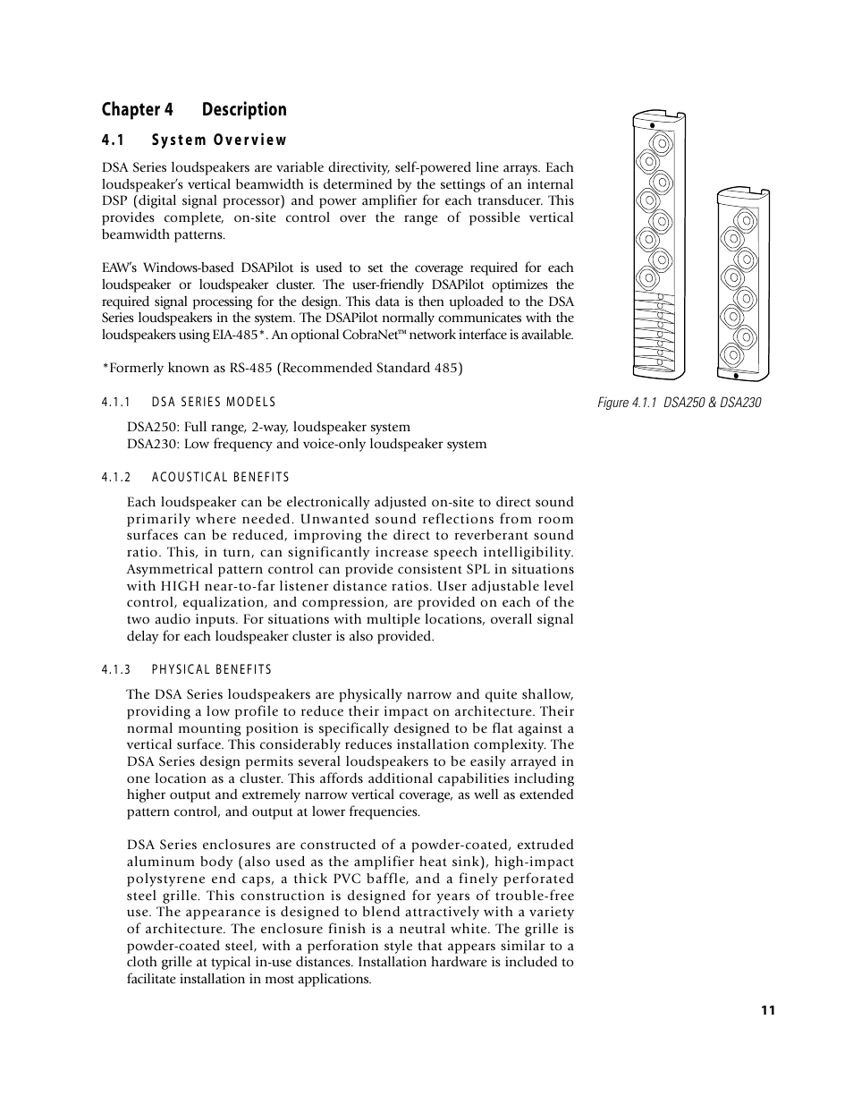 Chapter 4 description | EAW D S A 2 3 0 User Manual | Page 11 / 44