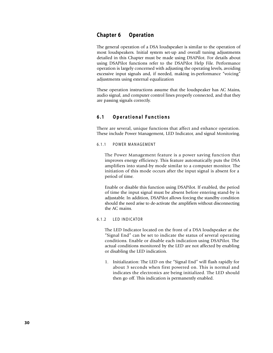 Chapter 6 operation | EAW D S A 2 3 0 User Manual | Page 30 / 44